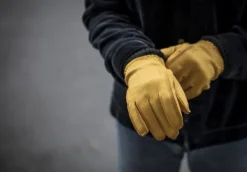 Hestra Käsineet/Hanskat^Deerskin Primaloft Rib nahkahanska, keltaruskea