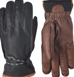 Hestra Käsineet/Hanskat^Wakayama 5 finger nahkahanskat, unisex, tummansininen/ruskea