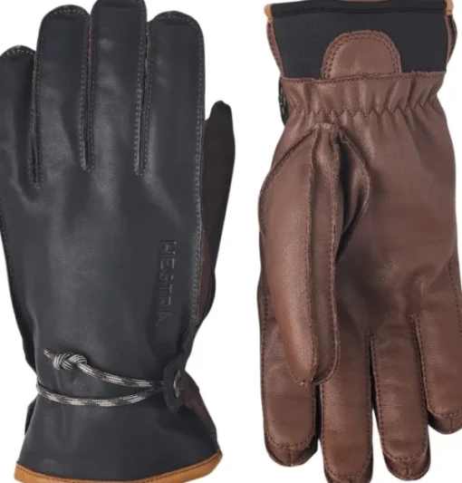 Hestra Käsineet/Hanskat^Wakayama 5 finger nahkahanskat, unisex, tummansininen/ruskea