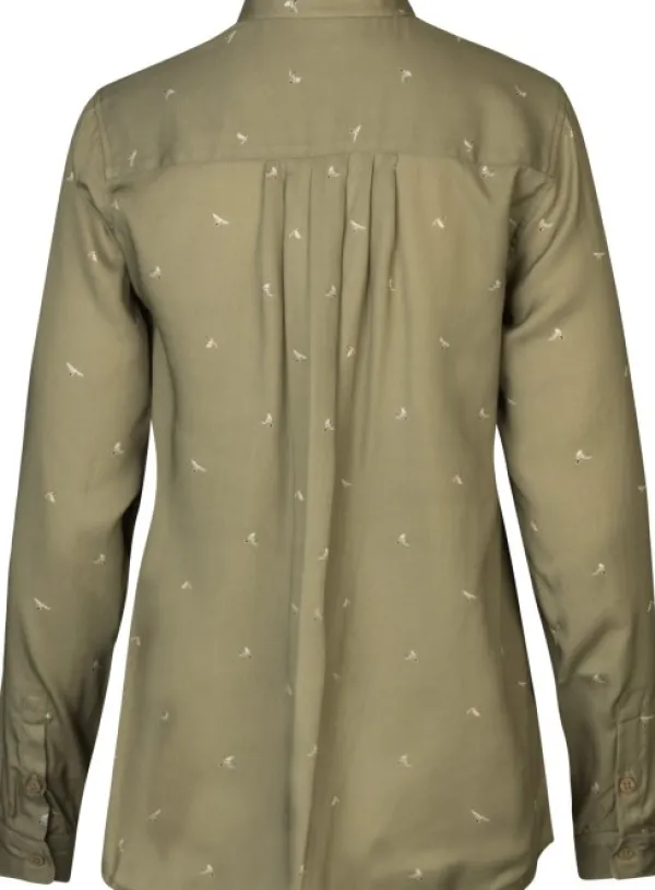 Härkila Abigail L/S Shirt Women Dust Green/Flying Ducks| Naisten metsästysvaatteet/Naisten Metsästyspaidat