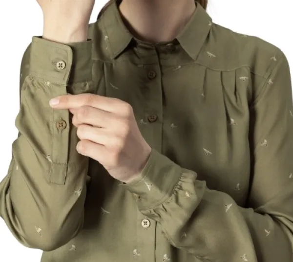 Härkila Abigail L/S Shirt Women Dust Green/Flying Ducks| Naisten metsästysvaatteet/Naisten Metsästyspaidat