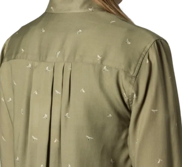Härkila Abigail L/S Shirt Women Dust Green/Flying Ducks| Naisten metsästysvaatteet/Naisten Metsästyspaidat