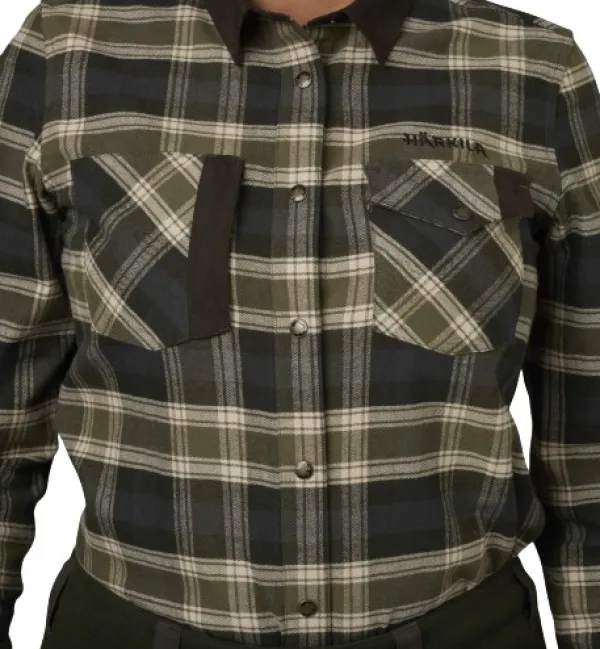 Härkila Aivak L/S Shirt naisten flanellipaita, Olive| Metsästyspaidat