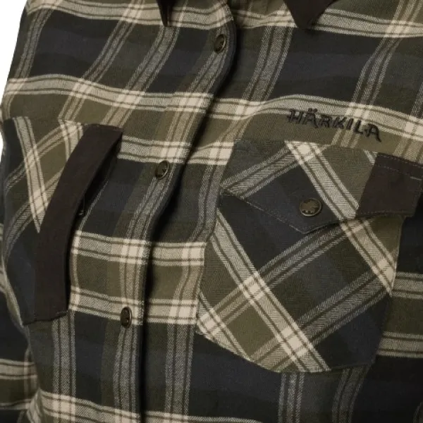Härkila Aivak L/S Shirt naisten flanellipaita, Olive| Metsästyspaidat