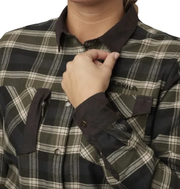 Härkila Aivak L/S Shirt naisten flanellipaita, Olive| Metsästyspaidat