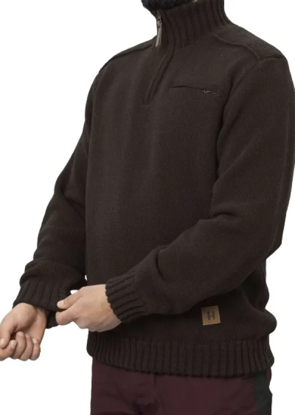 Härkila Annaboda 2.0 HSP Knit Pullover neulepusero, tummanruskea| Metsästysliivit/Fleeceliivit