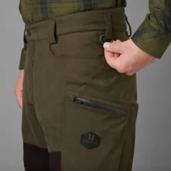 Härkila Driven Hunt HWS Leather Trousers metsästyshousut, Willow Green/Shadow Brown| Metsästyshousut/Nahkaiset Metsästyshousut