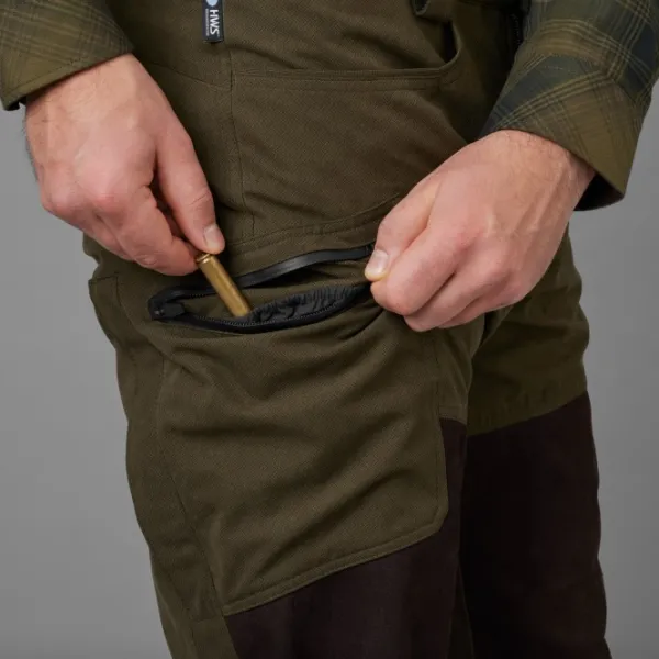 Härkila Driven Hunt HWS Leather Trousers metsästyshousut, Willow Green/Shadow Brown| Metsästyshousut/Nahkaiset Metsästyshousut