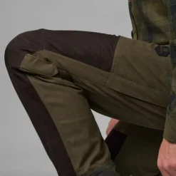 Härkila Driven Hunt HWS Leather Trousers metsästyshousut, Willow Green/Shadow Brown| Metsästyshousut/Nahkaiset Metsästyshousut