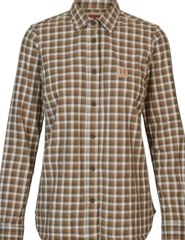 Härkila Naisten metsästysvaatteet/Naisten Metsästyspaidat^Fjell L/S Shirt Women Dark Olive Check