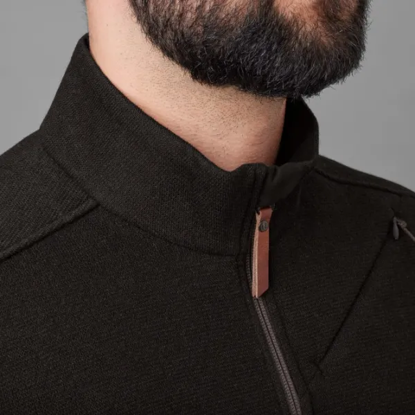 Härkila Metsästysliivit/Fleeceliivit^Metso Half Zip vetoketjullinen villapaita, tummanruskea