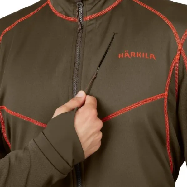 Härkila Scandinavian Fleece Jacket fleecetakki, vihreä/ruskea/oranssi| Metsästyspuserot