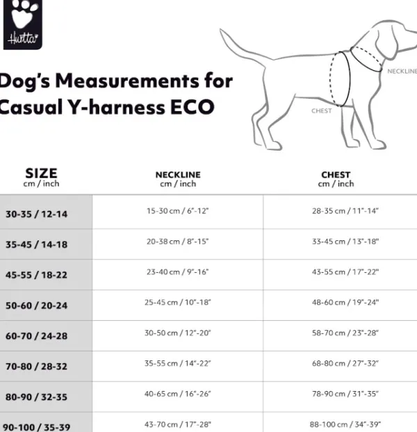 Hurtta Valjaat^Casual Y-Harness ECO valjaat, 80 - 100 cm, minttu