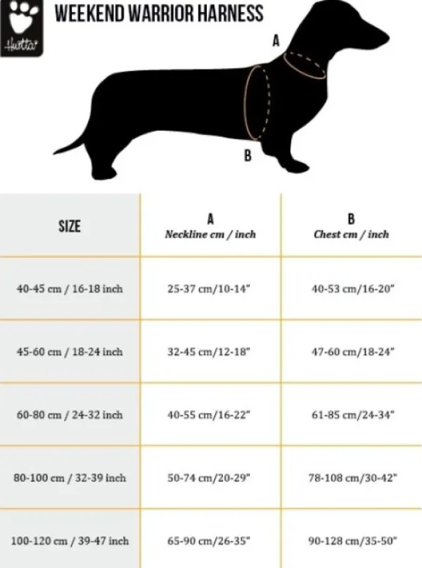 Hurtta Valjaat^Weekend Warrior Sele Raven 45-60 cm