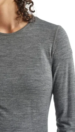 Icebreaker 200 Oasis LS Crewe naisten kerrastopaita, harmaa| Kerrastopaidat