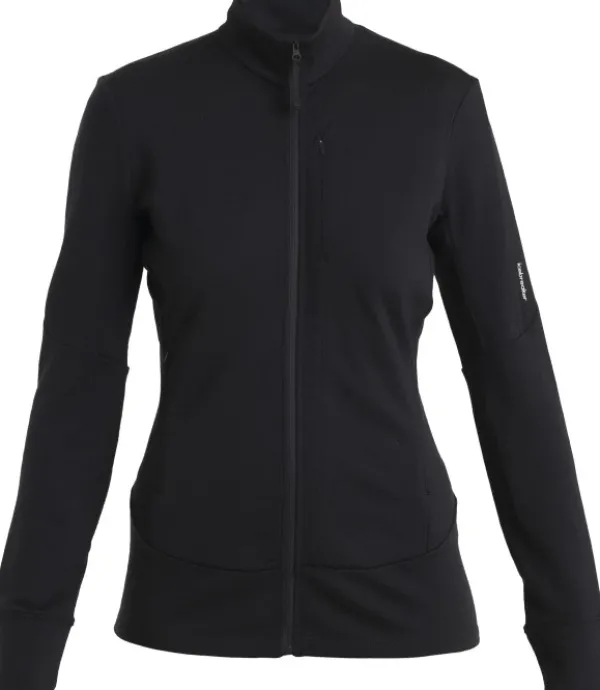 Icebreaker Hupparit, Fleecet Ja Välipaidat^Mer 260 Quantum IV LS Zip naisten välikerros, Black