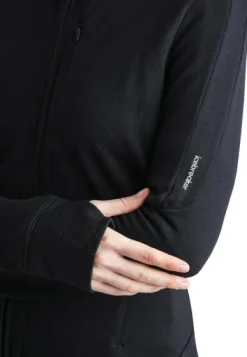 Icebreaker Hupparit, Fleecet Ja Välipaidat^Mer 260 Quantum IV LS Zip naisten välikerros, Black