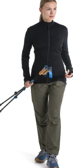 Icebreaker Hupparit, Fleecet Ja Välipaidat^Mer 260 Quantum IV LS Zip naisten välikerros, Black