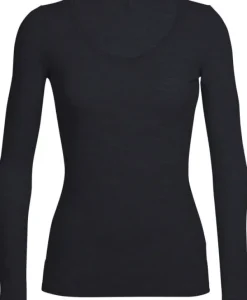Icebreaker Siren LS Sweetheart naisten merinopaita, musta| Pitkähihaiset Paidat