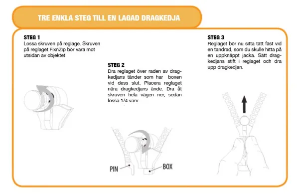 JO Sport Tekstiilinhoito^FixNZip vetoketjujen korjaussetti, musta
