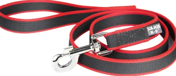 Julius K9 Juoksu- Ja Pyöräilytaluttimet^Premium Jogging Leash koiranhihna joustolla, 1,3 m, musta/punainen