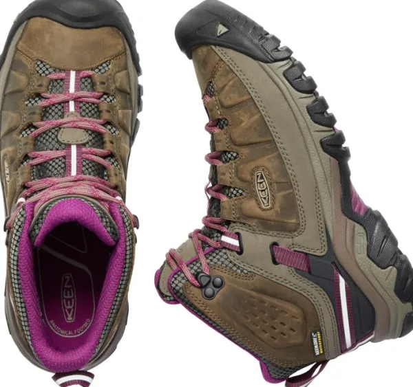 Keen Footwear Ulkoilukengät^Keen Targhee III Mid WP -naisten vaelluskengät, ruskea/pinkki