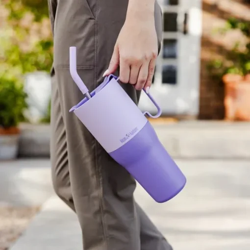 Klean Kanteen Rise TumblerFlip Lid w/Straw muki, 1L, Ice Blue| Eristetyt Juomapullot