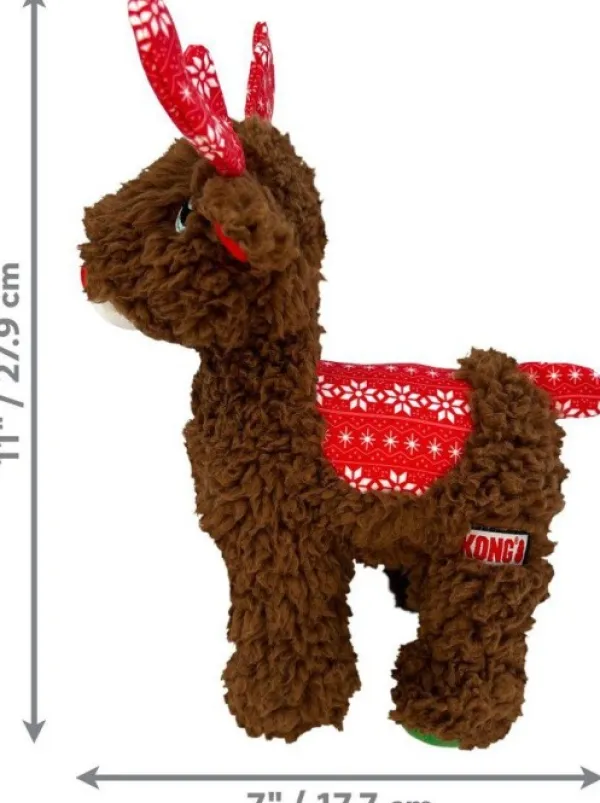 Kong Holiday Sherpa Reindeer koiran pehmolelu, M 21x8x18 cm| Pehmeät Lelut