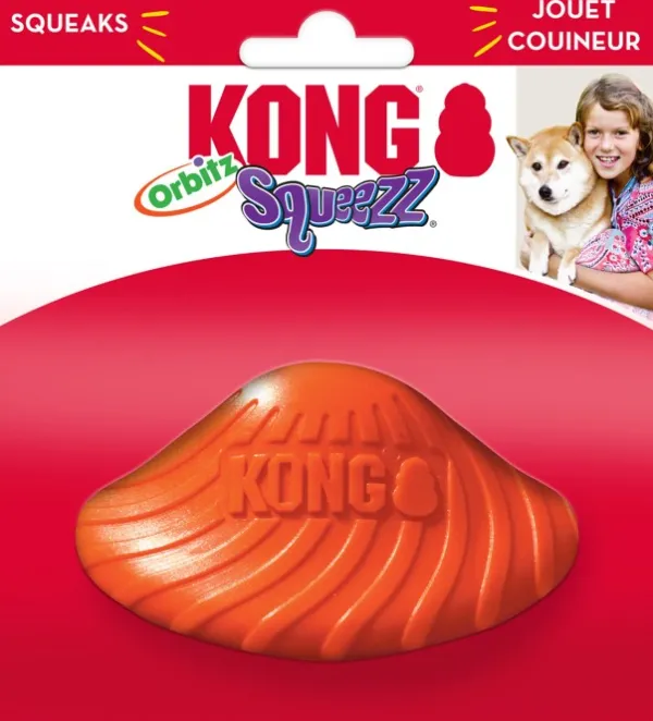 Kong Squeezz Orbitz Aucer Mix koiranlelu, S/M| Aktivointilelut