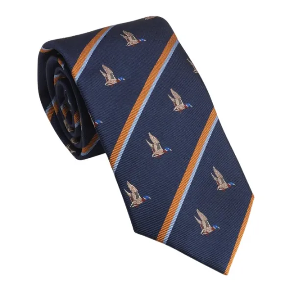 Laksen Metsästysasusteet/Metsästyssolmiot^Regimental Stripe Duck Tie solmio