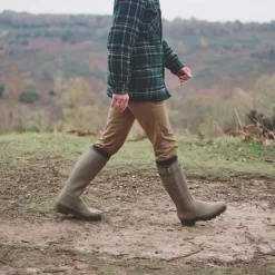 Le Chameau Chasseur Leather Lined Boot kumisaappaat nahkavuorilla, vihreä| Saappaat