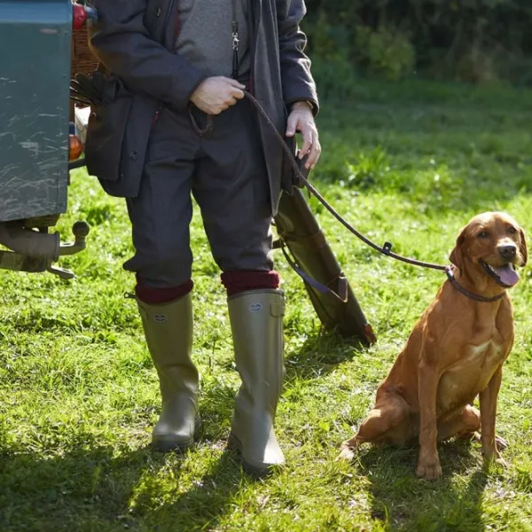 Le Chameau Chasseur Leather Lined Boot kumisaappaat nahkavuorilla, vihreä| Saappaat
