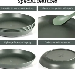 Light My Fire RamenPlate retkilautanen, harmaavihreä| Astiat Ja Ruokailuvälineet