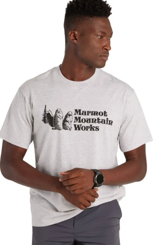Marmot T-paidat Ja Pikeepaidat^Men's MMW Tee SS Light Grey Heather