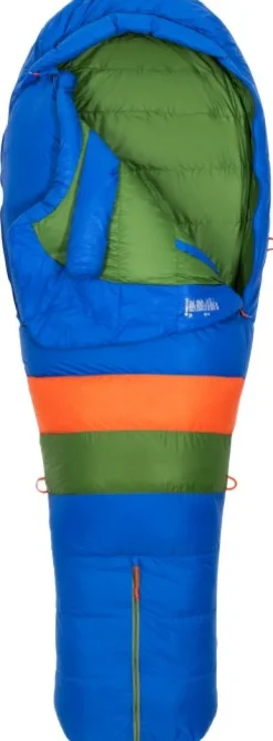 Marmot Sawtooth Lonf extraleveä untuvamakuupussi Dark Azure/Foliage Unisex| Makuupussit/Kolmen Vuodenajan Makuupussit