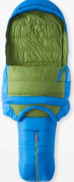 Marmot Sawtooth Lonf extraleveä untuvamakuupussi Dark Azure/Foliage Unisex| Makuupussit/Kolmen Vuodenajan Makuupussit