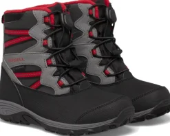 Merrell Kids Outback Snow Boot lasten talvikenkä, musta/harmaa/punainen| Lasten Kengät