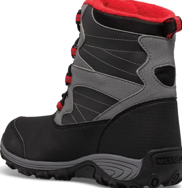 Merrell Kids Outback Snow Boot lasten talvikenkä, musta/harmaa/punainen| Lasten Kengät