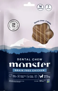 Monster Dog Dental Chew GF hammashoitoherkku kana, M, 7 kpl| Makupalat