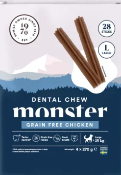 Monster Dog Dental Chew GF hammashoitoherkku kana, L, 28 kpl| Makupalat