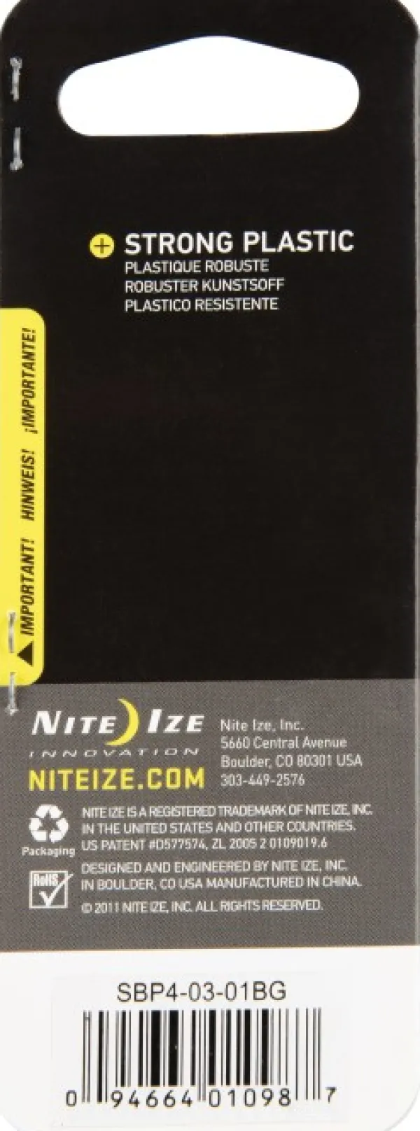 Nite Ize Reppujen Ja Laukkujen Tarvikkeet^S-Biner Plastic Size #4 Black