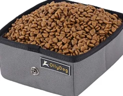 OllyDog Crumple Travel Bowl taitettava matkakulho, harmaa| Koiranomistajan Tarvikkeet