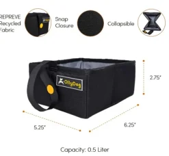 OllyDog Crumple Travel Bowl taitettava matkakulho, harmaa| Koiranomistajan Tarvikkeet