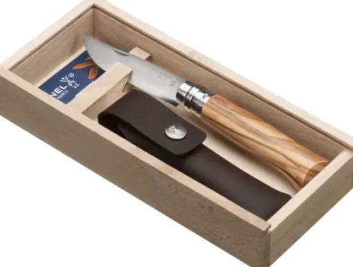 Opinel Kotelot Ja Tarvikkeet^Luxury Olive No8 8,5 cm taskuveitsi + kotelo lahjapakkauksessa
