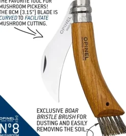 Opinel Sieniveitset^Mushroom knife Oak wood sieniveitsi