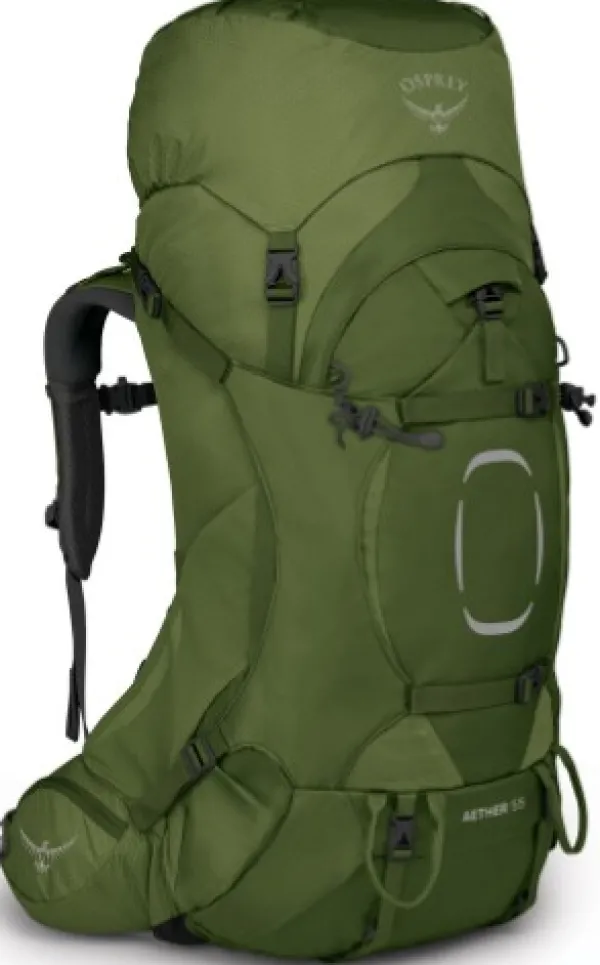 Osprey Reput Ja Rinkat^Aether 55 -rinkka, 55L (Mustard Green)