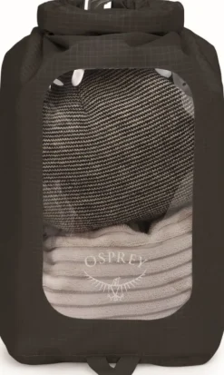 Osprey Dry Sack window kuivapussi, 6 L, musta| Kuiva- Ja Pakkauspussit