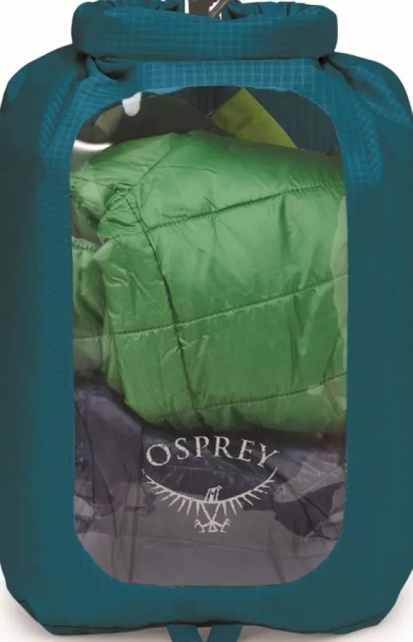 Osprey Dry Sack window kuivapussi, 12 L, petrooli| Kuiva- Ja Pakkauspussit