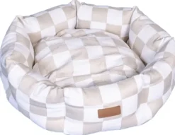 PAIKKA Check Bed Beige 95 cm| Koiranpedit