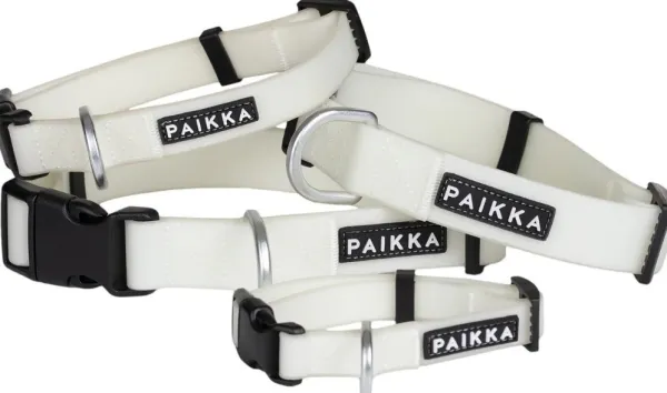 PAIKKA Glow Collar kaulapanta, 2,5x44-65 cm, White| Kaulapannat